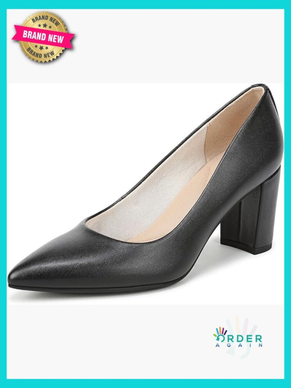 Women’s Comfort Block Heel Pumps Pointed Toe Slip-On Work Shoes Cushioned